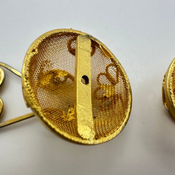 Midcentury Chinese gold plated filigree mesh lantern secret locket box pendant - Picture 7 of 8